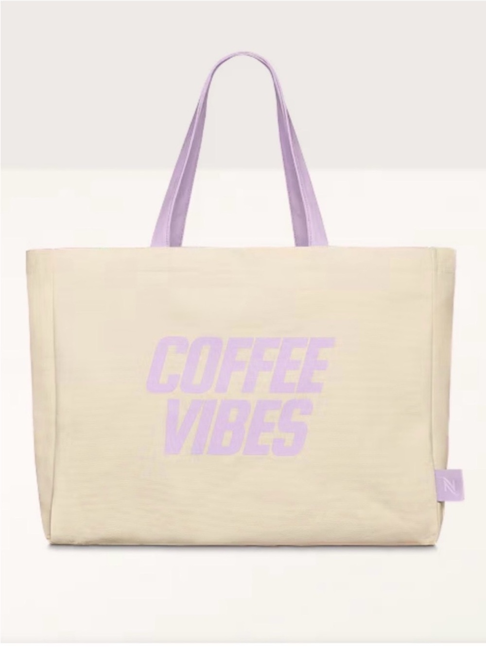 Nespresso Canvas Tote Bag - Coffee Vibes in Lavender